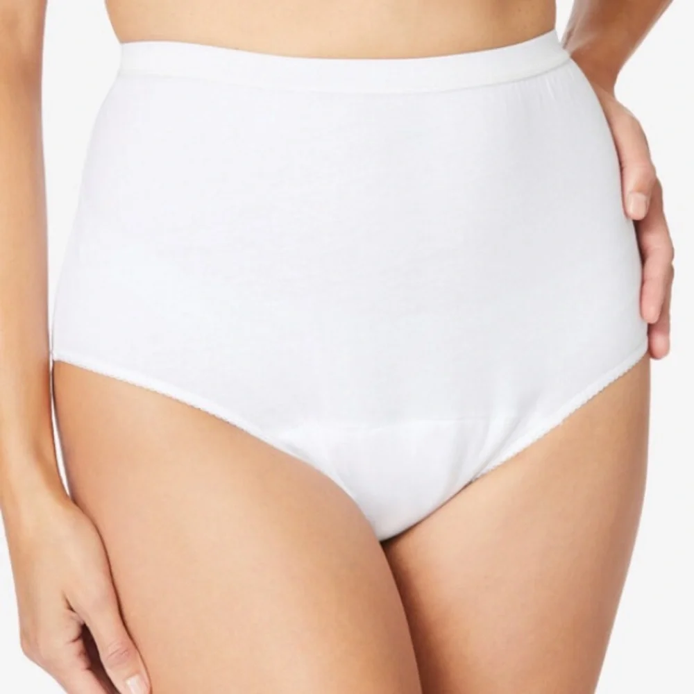 New Cotton Incontinence Brief 2-Pack comfort choice woman within 13 5X 6X white